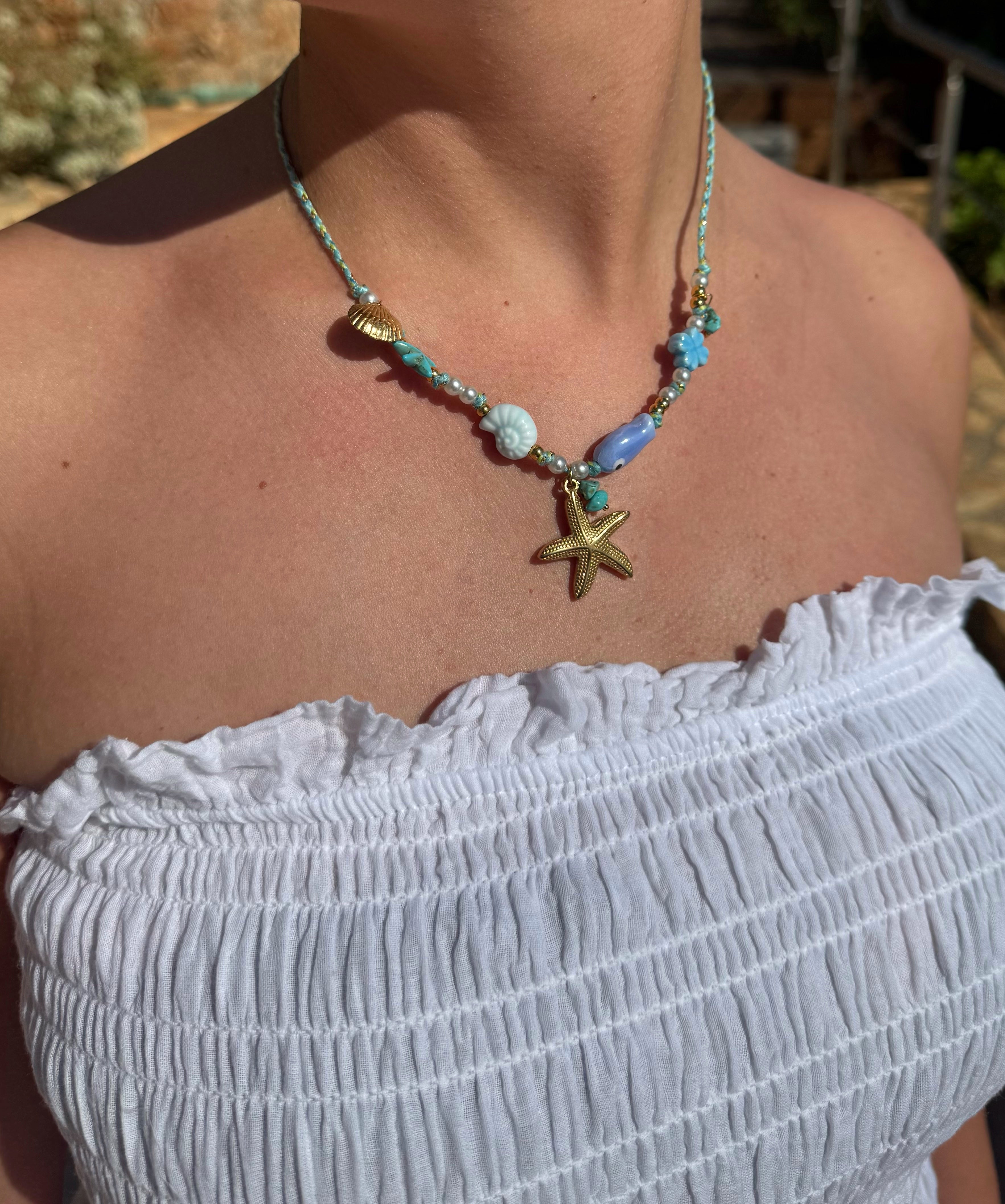 Collier étoile - bleu